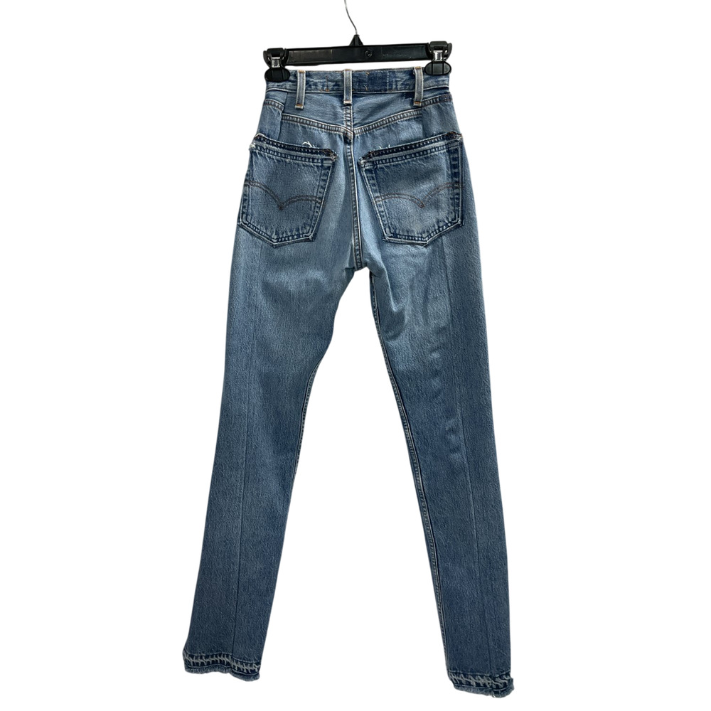 Eb Denim Vintage Medium Wash Unraveled Straight Leg Denim Jeans Size 23 - Picture 3 of 5